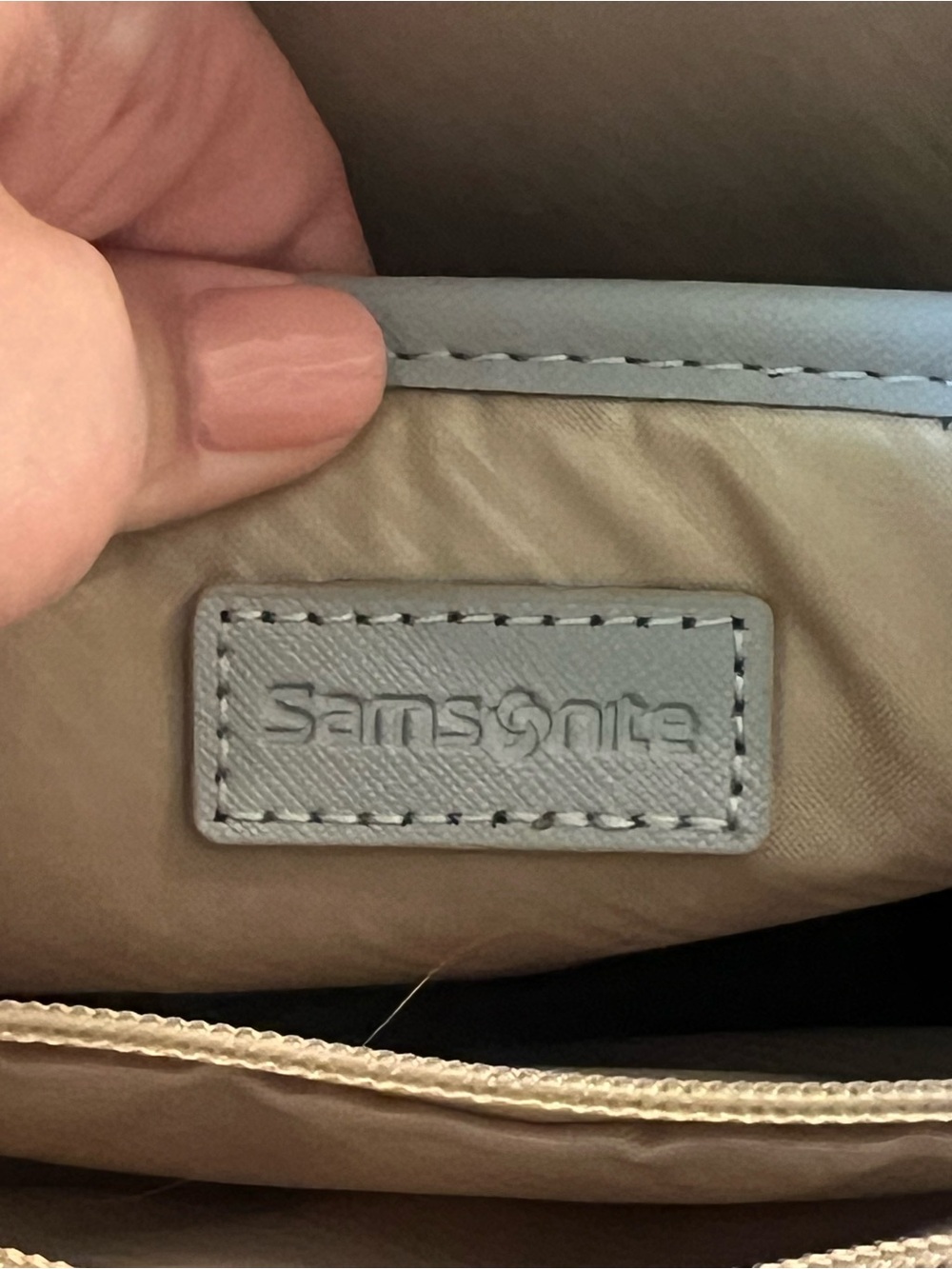 Samsonite Light Gray Structured Leather Backpack - Picture 11 of 12